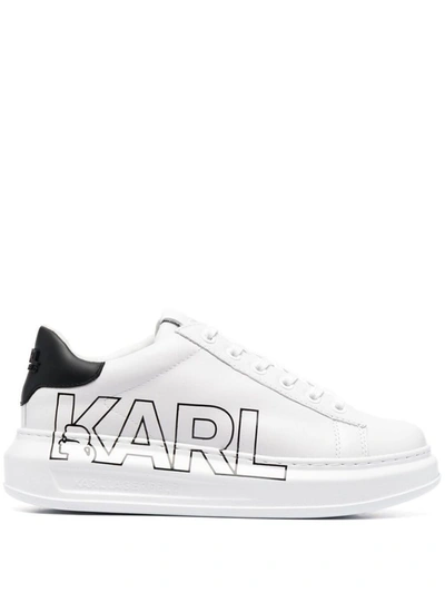 Karl Lagerfeld Women's White Leather Sneakers