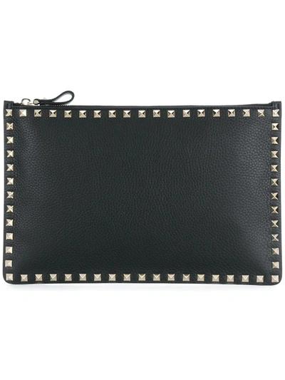 Valentino Garavani Rockstud-embellished Clutch Bag In Black