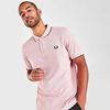Fred Perry Twin Tipped Polo Shirt In Light Pink/ Navy