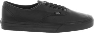 vans authentic leather black mono