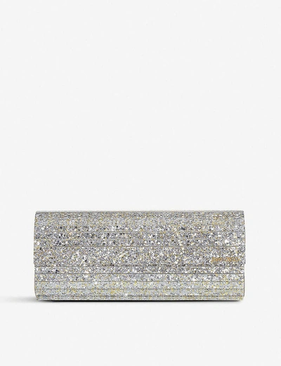 Jimmy Choo Womens Champagne Sweetie Glitter Acrylic Clutch