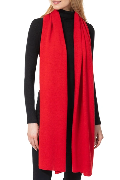 Amicale Cashmere Travel Wrap Scarf In Red