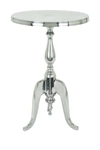 Willow Row Aluminum Accent Table In Silver
