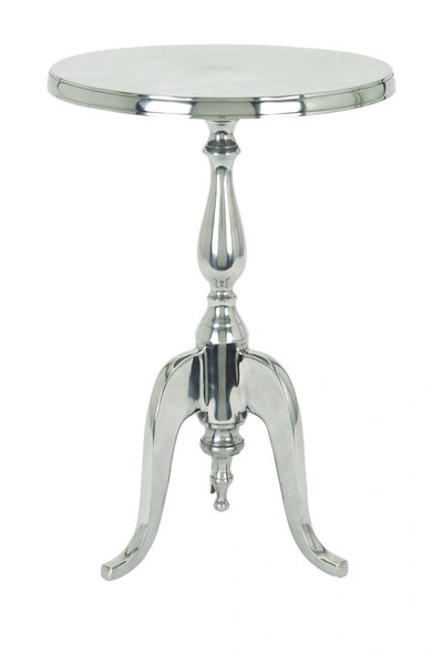 Willow Row Aluminum Accent Table In Silver