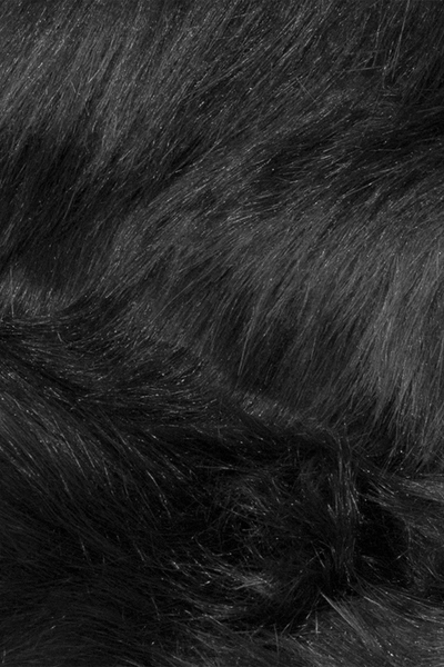 Luxe Faux Fur Hudson 5' X 8' Rectangular Throw In Black