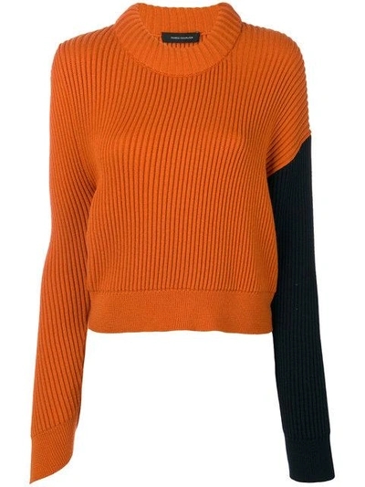 Cedric Charlier Cédric Charlier Ribbed Cropped Jumper - Yellow & Orange