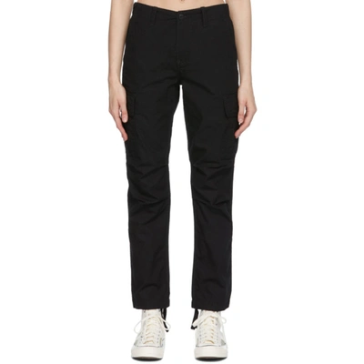 Carhartt Pierce Logo Patch Trousers In Schwarz