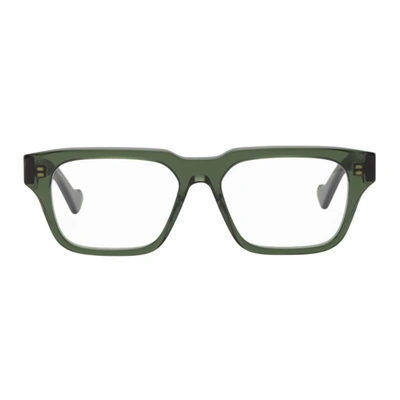 Gucci Green Transparent Square Shiny Glasses In 003 Green