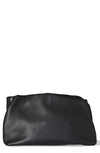The Row Leather Frame Clutch In Black