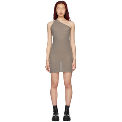 Rick Owens Grey Silk Anthem Dress In 34 Dust