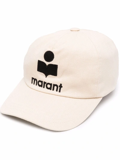 Isabel Marant Neutral Tyrony Logo Baseball Cap In White