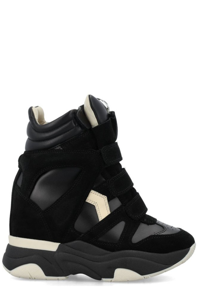 Isabel Marant Balskee 90mm Touch-strap Wedge Sneakers In Black