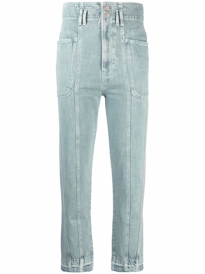 Isabel Marant Étoile High-rise Straight-leg Jeans In Celadon
