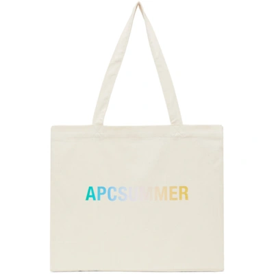 Apc Beige & Multicolor Diane Tote In Off-white