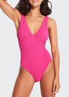 Seafolly Sea Dive Deep V-neck One-piece Swimsuit In Pink