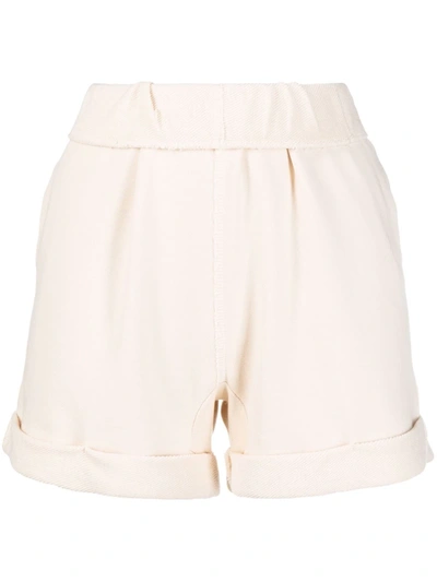 Frame Organic Cotton Rolled Up Shorts In Off White