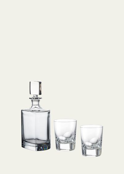 Rogaska Manhattan Decanter With Dof Glasses In Clear