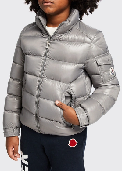 Moncler Kids' Maya Laque Mini-me Puffer Jacket In Gray