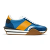 Tom Ford Men's James Colorblock Platform Low-top Sneakers In Blue