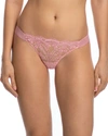 Id Sarrieri Emma Corded Lace, Tulle And Satin Thong In Dusty Rose