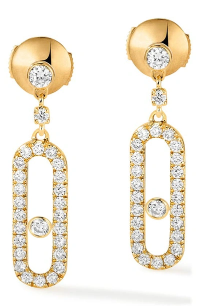 Messika Move Uno 18k Yellow Gold Diamond Hoop Earrings