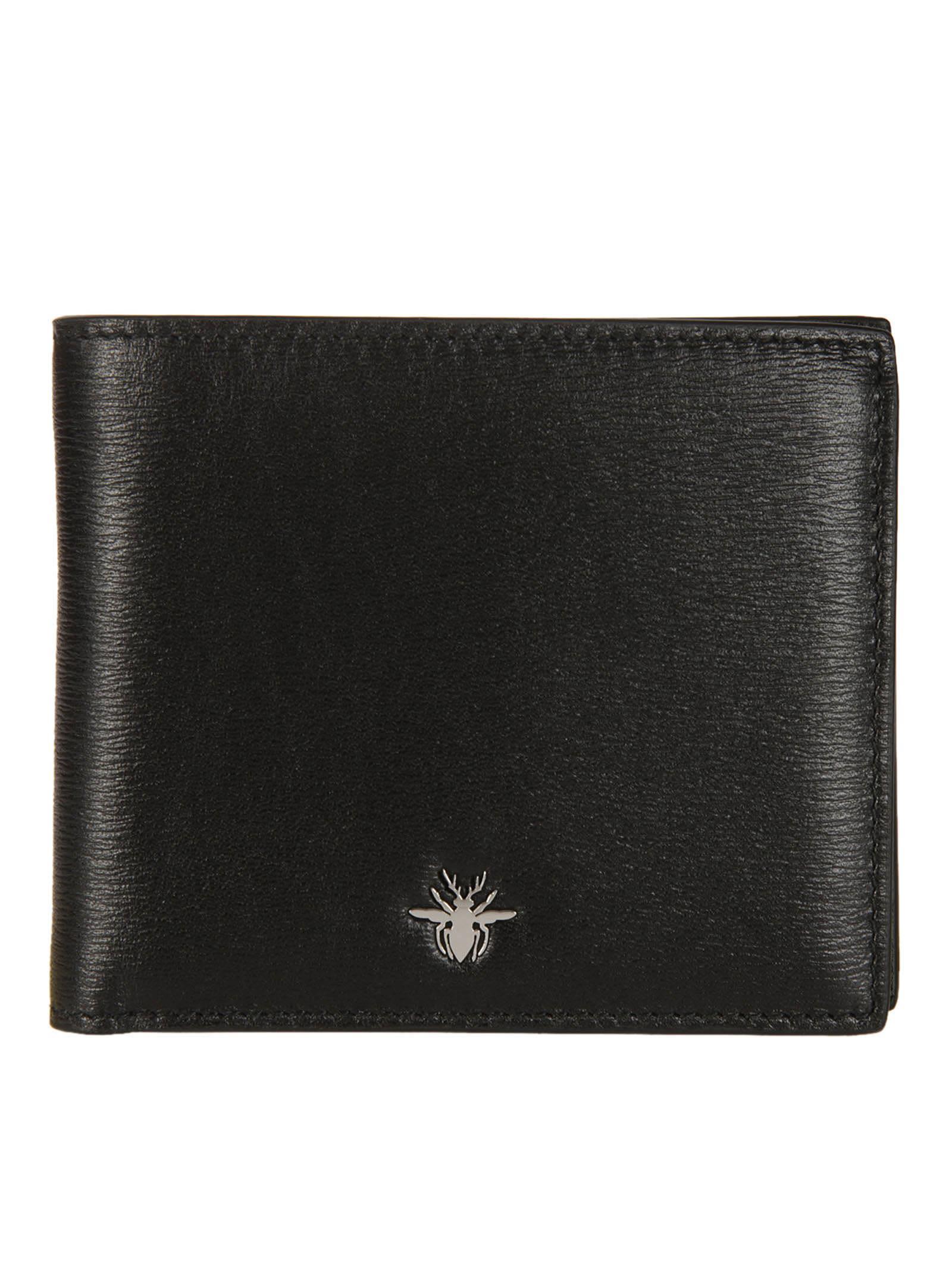 Dior Homme Signature Bee Wallet In Black | ModeSens