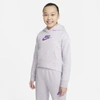 Nike Sportswear Club Fleece Big Kids' Hoodie In Purple Chalk/heather/wild Berry