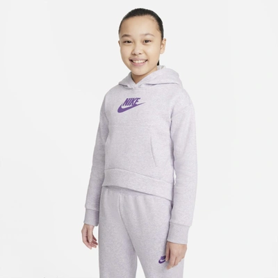 Nike Sportswear Club Fleece Big Kids' Hoodie In Purple Chalk/ Htr/ Wild Berry