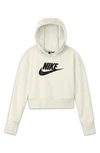 Nike Sportswear Club Fleece Big Kids' (girls') Hoodie In Beige