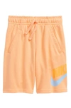 Nike Sportswear Club Big Kids' Shorts (extended Size) In Orange Chalk