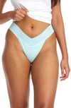 Hanky Panky Organic Cotton Original-rise Thong In Crystal Blue