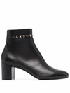 Ferragamo Women's Ghila High Block Heel Booties In Black