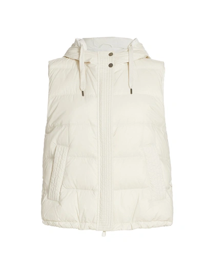 Brunello Cucinelli Grey Quilted Sleeveless Reversible Down Jacket In Grau