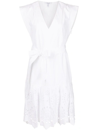 Derek Lam 10 Crosby Lee Eyelet Cotton Dress In Optic White
