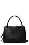 Tory Burch Mcgraw Leather Satchel In Black