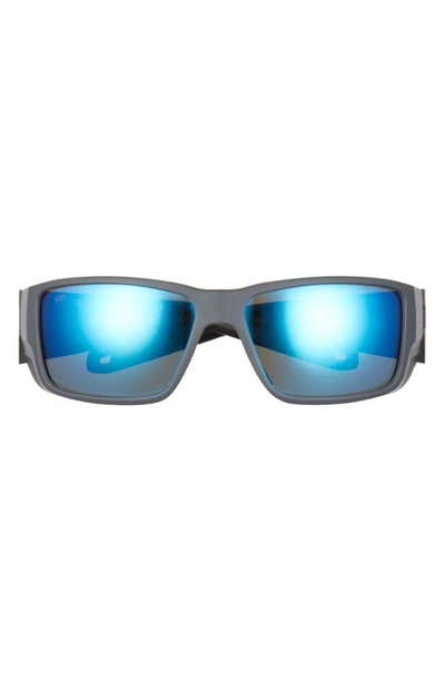 Costa Del Mar Fantail Pro 60mm Polarized Sunglasses In Matte Grey/ Blue Mirrored