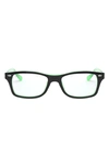 Ray Ban Kids' 48mm Rectangular Optical Glasses In Transparent Green