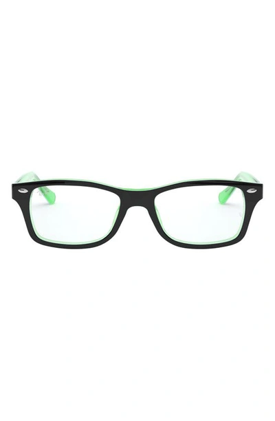 Ray Ban Kids' 48mm Rectangular Optical Glasses In Transparent Green
