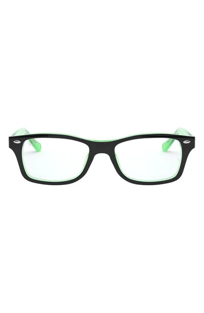 Ray Ban Ray-ban Kids' 48mm Rectangular Optical Glasses In Transparent Green