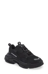 Balenciaga Faux Leather Lace-up Sneakers In Black