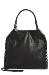 Stella Mccartney Mini Falabella Shaggy Deer Faux Leather Tote In Black Out