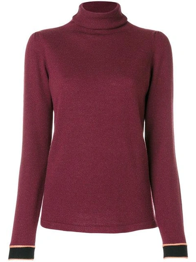 Etro Roll Neck Jumper In Pink & Purple