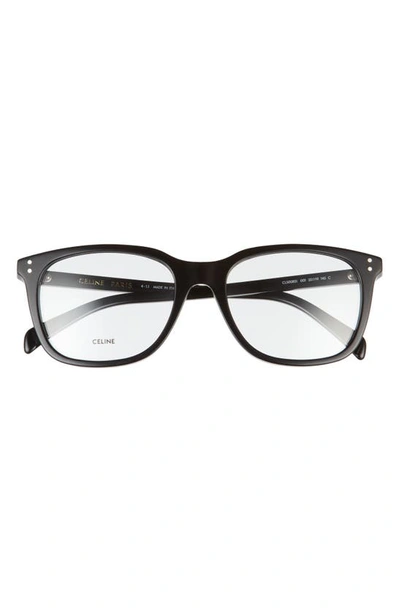 Celine 56mm Rectangle Optical Glasses In Black