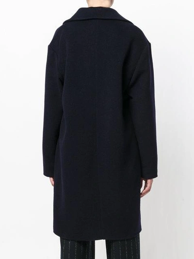 Cedric Charlier Single Breasted Coat In Blue