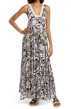 free people tiers for you maxi dress Free People Tiers For You Printed Maxi Dress In Sky Blue