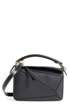 Loewe Small Puzzle Leather Bag In Midnight Blue/ Black