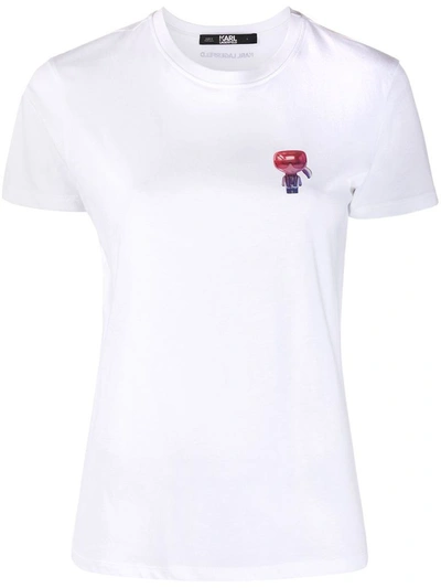 Karl Lagerfeld Women's White Cotton T-shirt