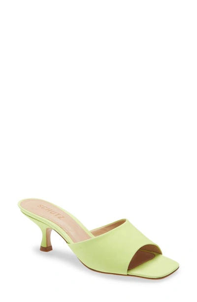Schutz Dethalia Leather Sandal In Green Fresh