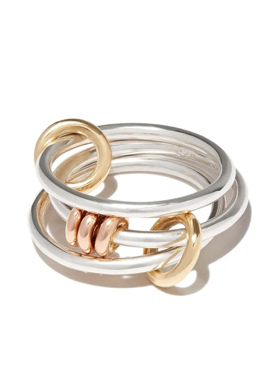 Spinelli Kilcollin 18kt Yellow Gold And Sterling Silver Acacia Linked Ring In Rose Gold,sterling Silver