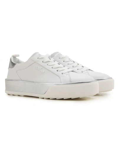 Hogan Rebel Sneakers H320 In White-silver